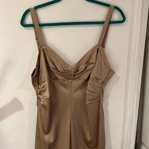 Ladies BCBG dress size large, color champagne.